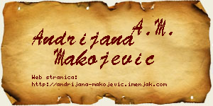 Andrijana Makojević vizit kartica